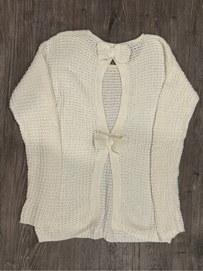 Bethany Mota X Aeropostale Cream Knit Bow-Back Sweater Size Small